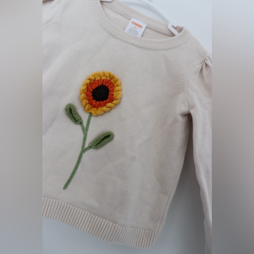Sunflower embroidered 4T sweater 100% cotton
